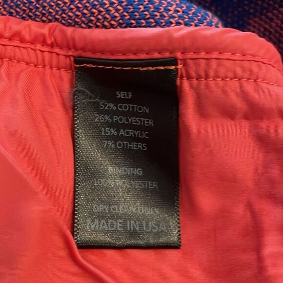 Cynthia Rowley Lincoln Orange Blue Knit Plaid Pants Womens Size 6 - Picture 10 of 14